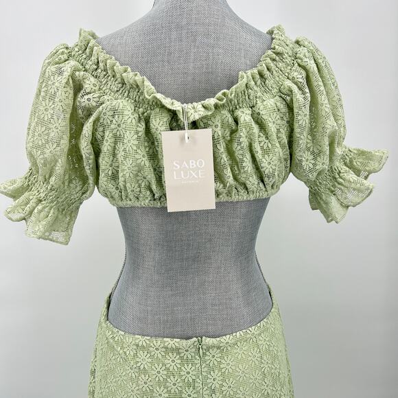 NWT SABO Luxe Amelda Dress Lace Size 10 Boho Floral Open Back - Picture 5 of 10